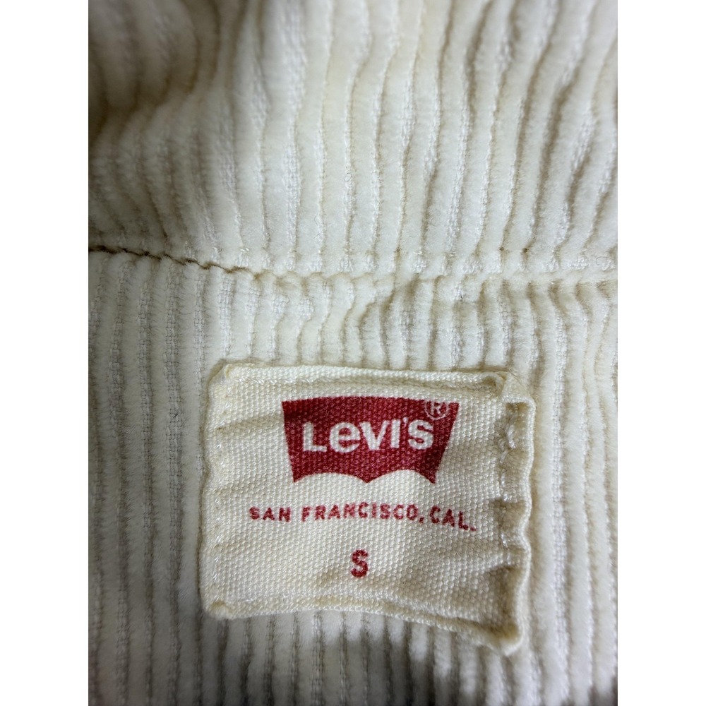 Levi's Shirt Womens Small White Corduroy Button Front Long Sleeve Top Casual - Picture 6 of 9
